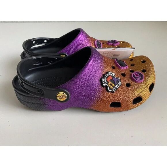 Crocs Disney Hocus Pocus Slip On Classic Clogs Sandals Jibbitz Women’s Sz 8 NEW - Picture 6 of 8